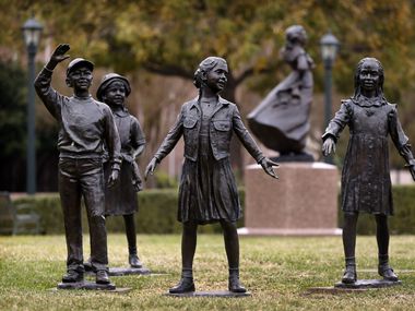 The Tribute to Texas Children monument is pictured outside the Texas State Capitol in...