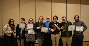 USI communications students sweep awards in Indiana Association of School Broadcasters Competition